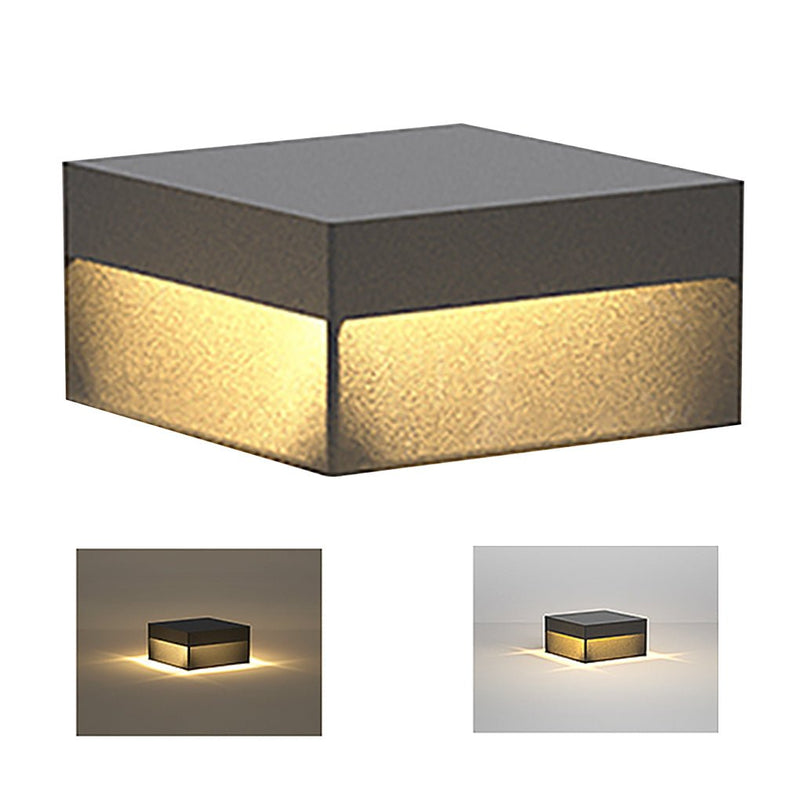 Square Waterproof LED Solar Outdoor Fence Post Lights - Modern Pillar Lighting for Gardens & Patios