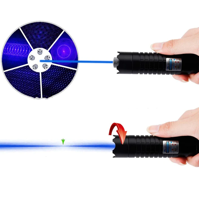 Burning Blue Tactical Laser Torch - High-Power Military-Grade Flashlight for Outdoor Adventures