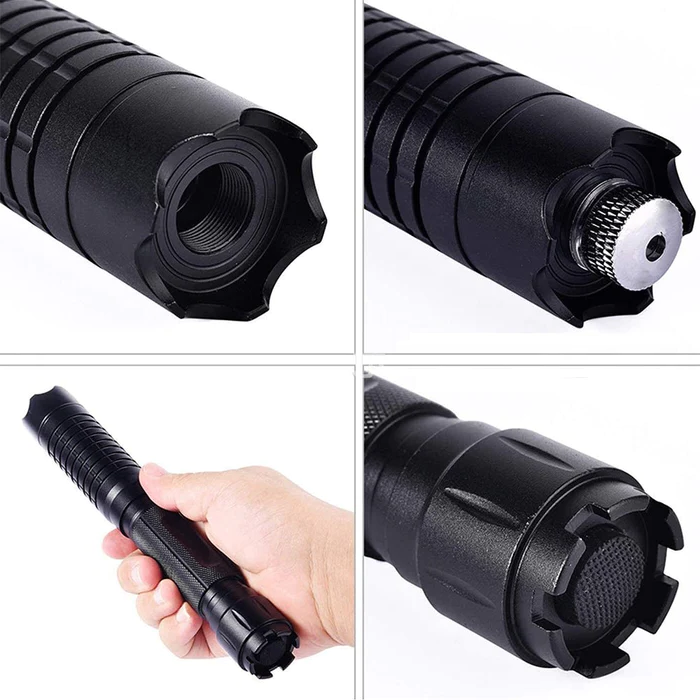 Burning Blue Tactical Laser Torch - High-Power Military-Grade Flashlight for Outdoor Adventures