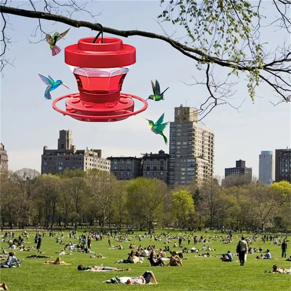 Bee-Proof Hanging Hummingbird Water Feeder with Perch - Durable, Easy to Clean, Ideal for Attracting Hummingbirds