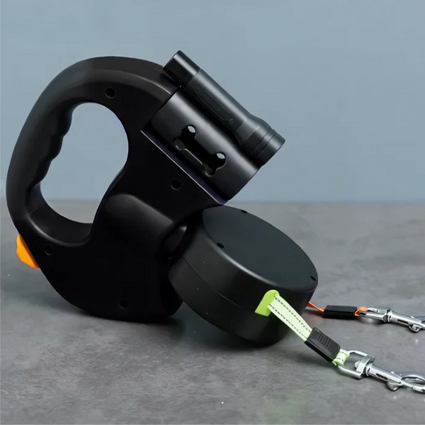 Tangle-Free Dual Dog Leash with LED Light & 360° Swivel Design - Perfect for Walking Two Dogs