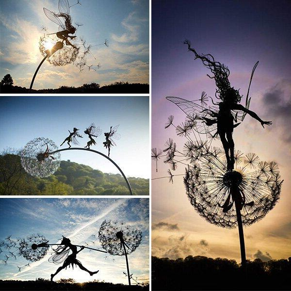 Enchanting Wonderland Garden Decoration - Playful Dancing Spirits for Whimsical Outdoor Charm
