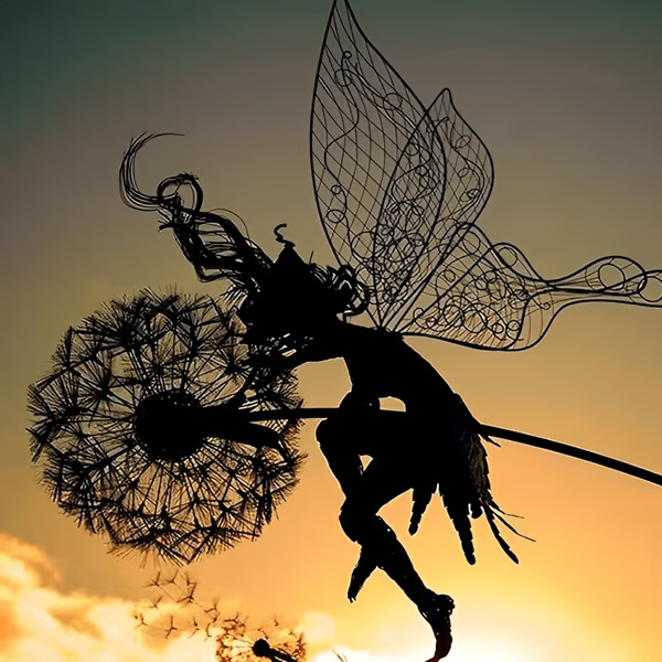 Enchanting Fairy Steel Garden Sculptures – Durable Outdoor Decor for Magical Landscapes