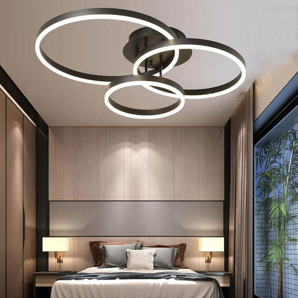 Modern 3-Light Gold Flush Mount Ceiling Light with 3 Circular Design - Stylish Lighting Fixture for Home Decor