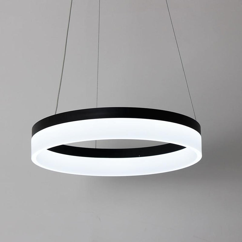 Modern Circular LED Pendant Light - Sleek Aluminum & Acrylic Ceiling Fixture for Contemporary Spaces