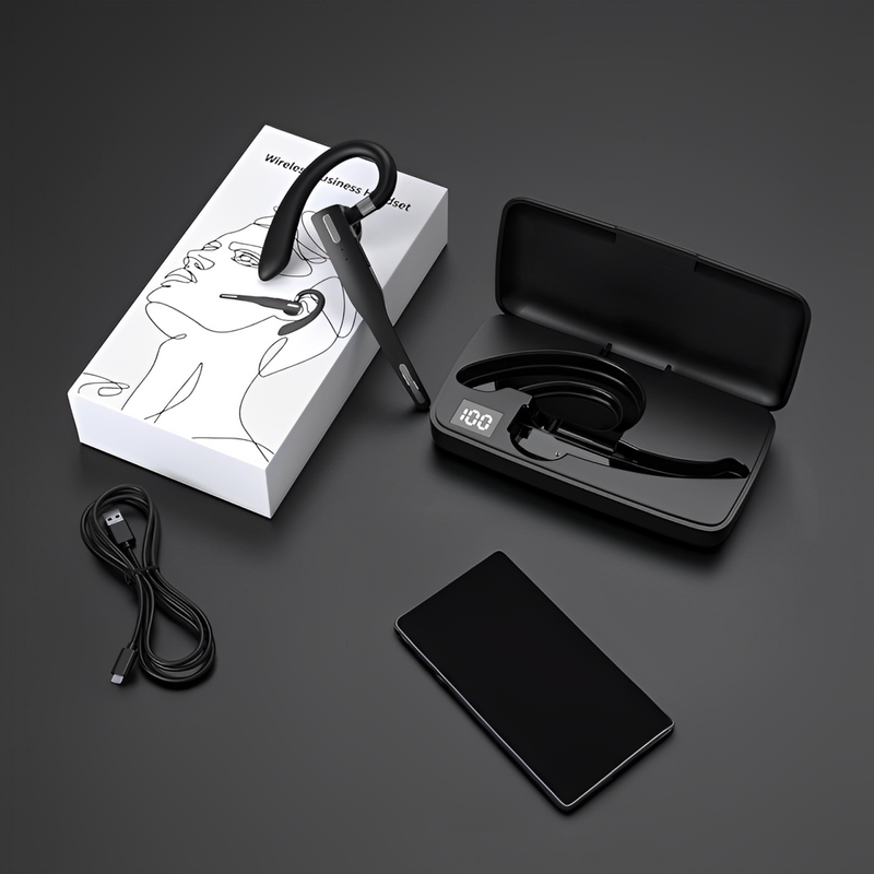 Trucker Dual Mic Wireless Bluetooth 5.1 Noise-Cancelling Headset | Earpiece with Superior Sound Quality & Comfort