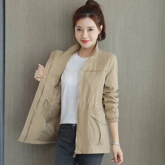 Women's Lightweight Water-Resistant Trench Coat - Stylish All-Season Versatile Outerwear