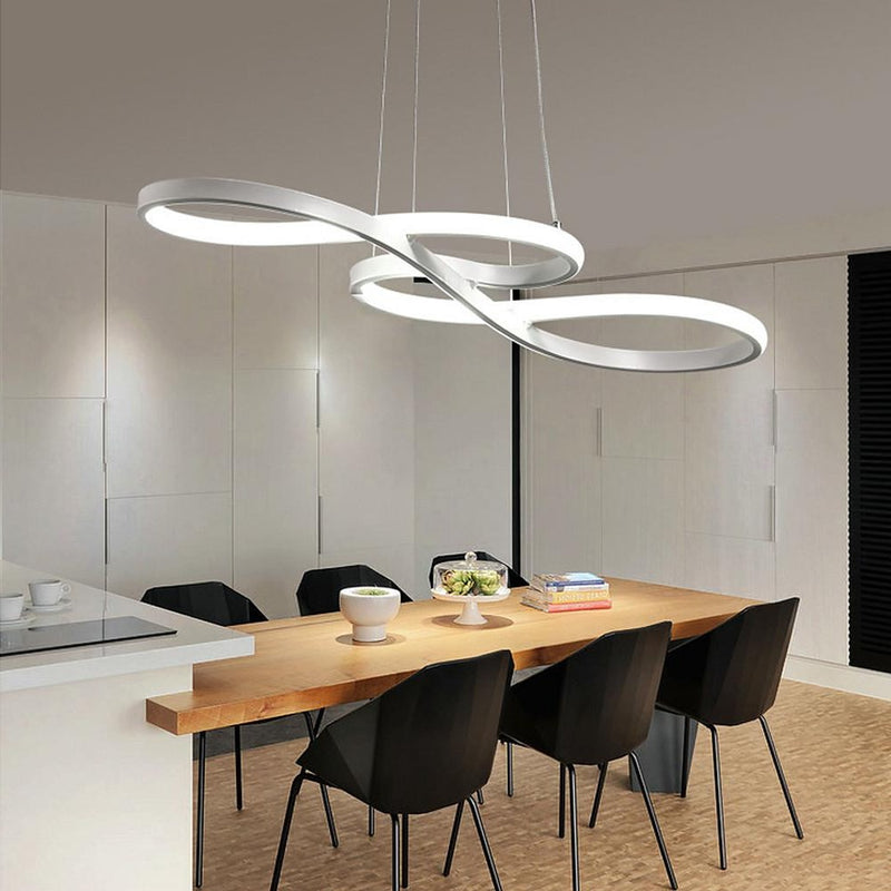 Nordic Geometric Ribbon LED Pendant Light - Modern Linear Ceiling Fixture for Stylish Home Decor