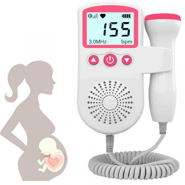 Fetal Doppler Heart Rate Monitor - Home Pregnancy Baby Heartbeat Sound Detector for Expecting Mothers