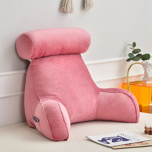 Comfortable Reading Bed Pillow with Arms - Supportive Backrest for Relaxation and Reading in Bed