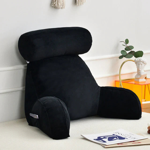 Comfortable Reading Bed Pillow with Arms - Supportive Backrest for Relaxation and Reading in Bed