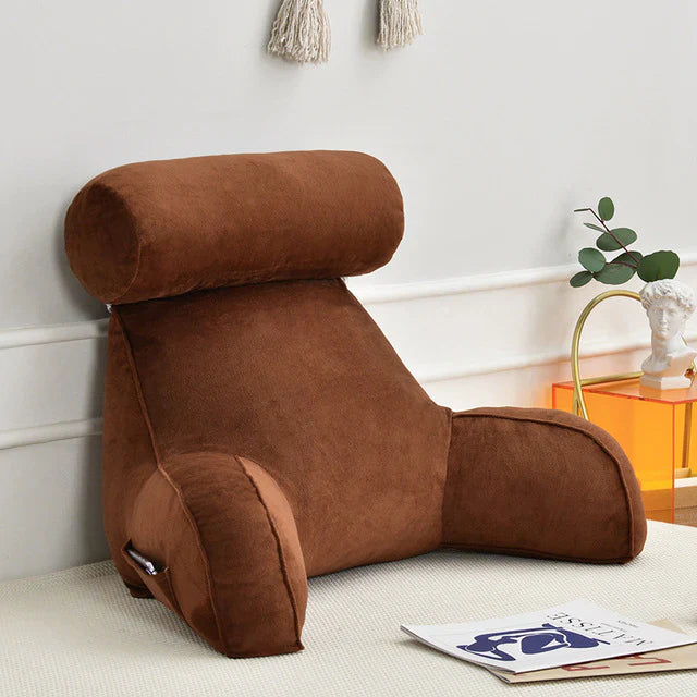 Comfortable Reading Bed Pillow with Arms - Supportive Backrest for Relaxation and Reading in Bed