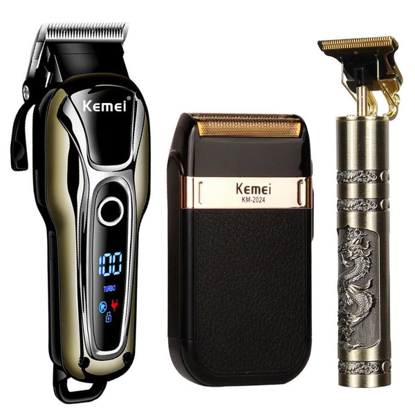 Luxury Professional Hair Clippers Set - Complete Grooming Kit for Salon-Quality Results