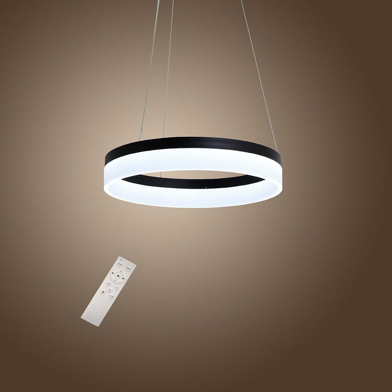 Modern Circular LED Pendant Light - Sleek Aluminum & Acrylic Ceiling Fixture for Contemporary Spaces