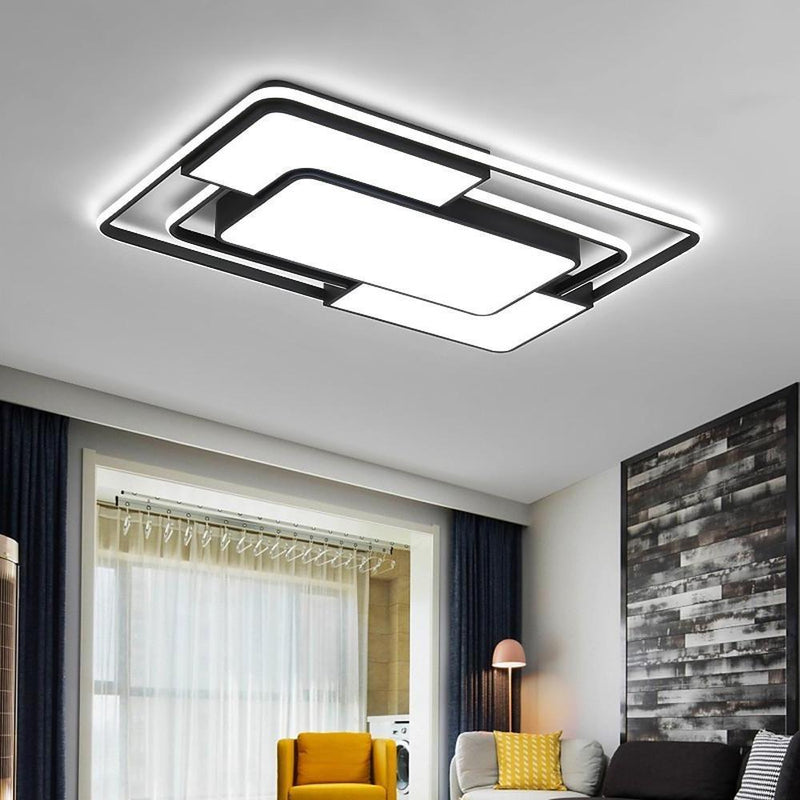 Modern Square LED Geometric Flush Mount Ceiling Light for Bedroom - Energy Efficient Lighting Fixture