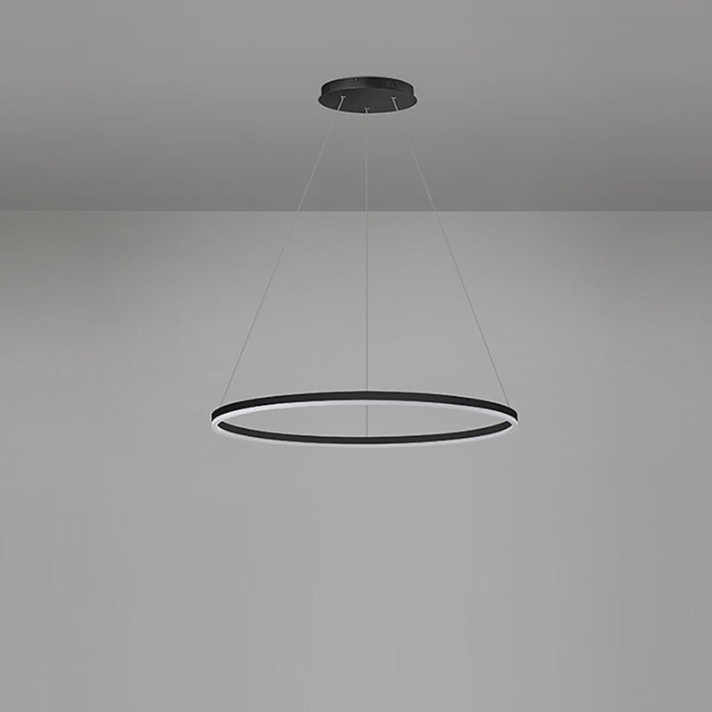 Modern Circle LED Chandelier Pendant Light - Stylish Hanging Lamp for Kitchen Island & Dining Room
