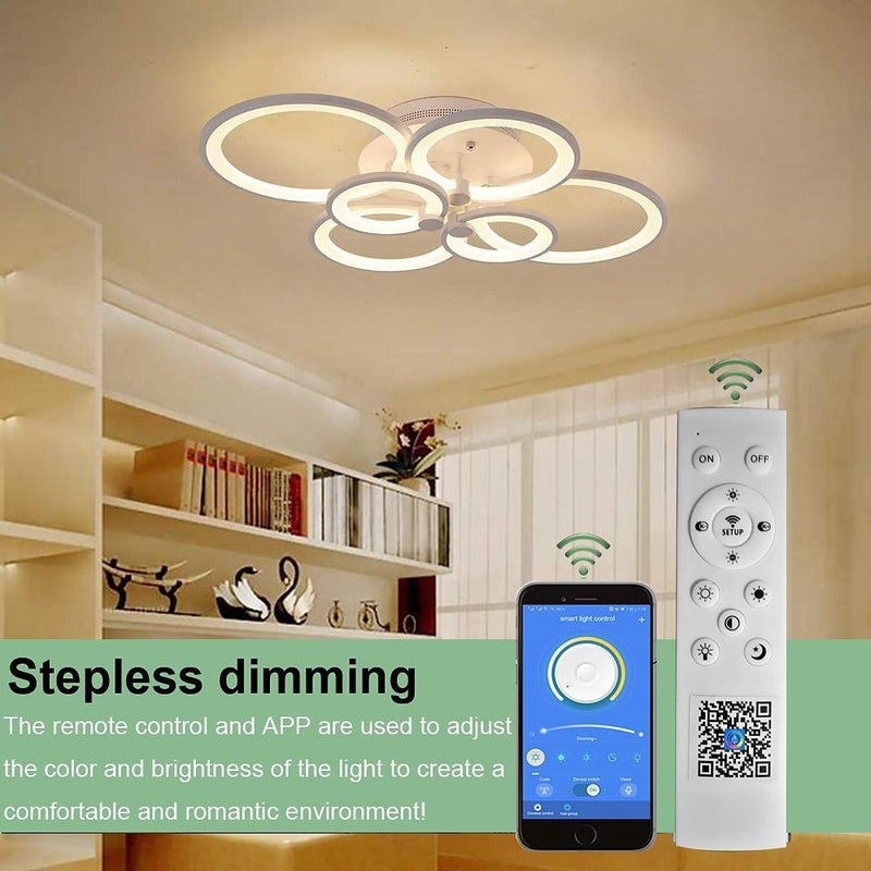 Elegant Semi Flush Mount Ceiling Light - Unique Overlapping Rings Design for Modern Home Decor
