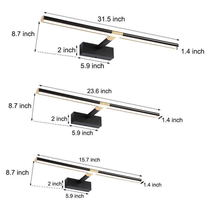 Adjustable Retractable LED Bathroom Vanity Light - Matte Finish with Extendable Rod for Custom Lighting