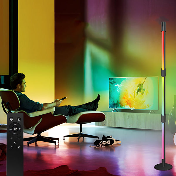 RGB Rotating Floor Lamp with Spotlight & Remote Control - Color Changing LED Lighting for Home Decor