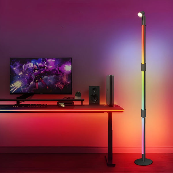 RGB Rotating Floor Lamp with Spotlight & Remote Control - Color Changing LED Lighting for Home Decor