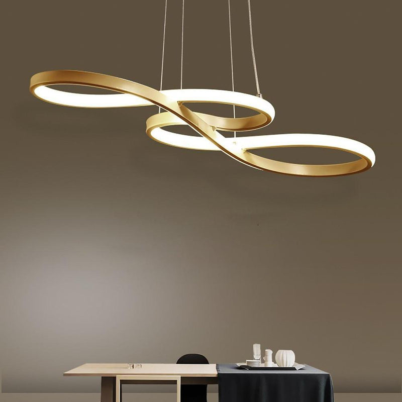 Nordic Geometric Ribbon LED Pendant Light - Modern Linear Ceiling Fixture for Stylish Home Decor