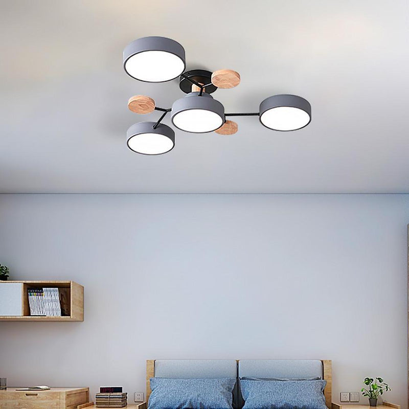 Sputnik Artistic Chandelier - Metal & Wood Ceiling Lights for Kids' Rooms | Stylish Baby & Children's Lighting