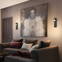 Modern Rotatable Head Spotlight Wall Lamp with Touch Control - Adjustable Lighting for Home Decor