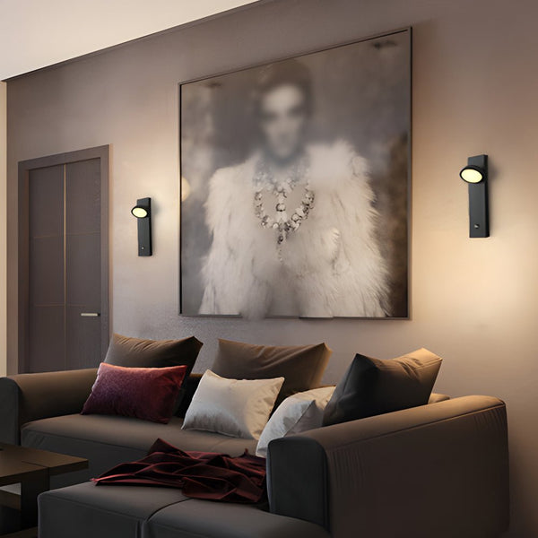 Modern Rotatable Head Spotlight Wall Lamp with Touch Control - Adjustable Lighting for Home Decor