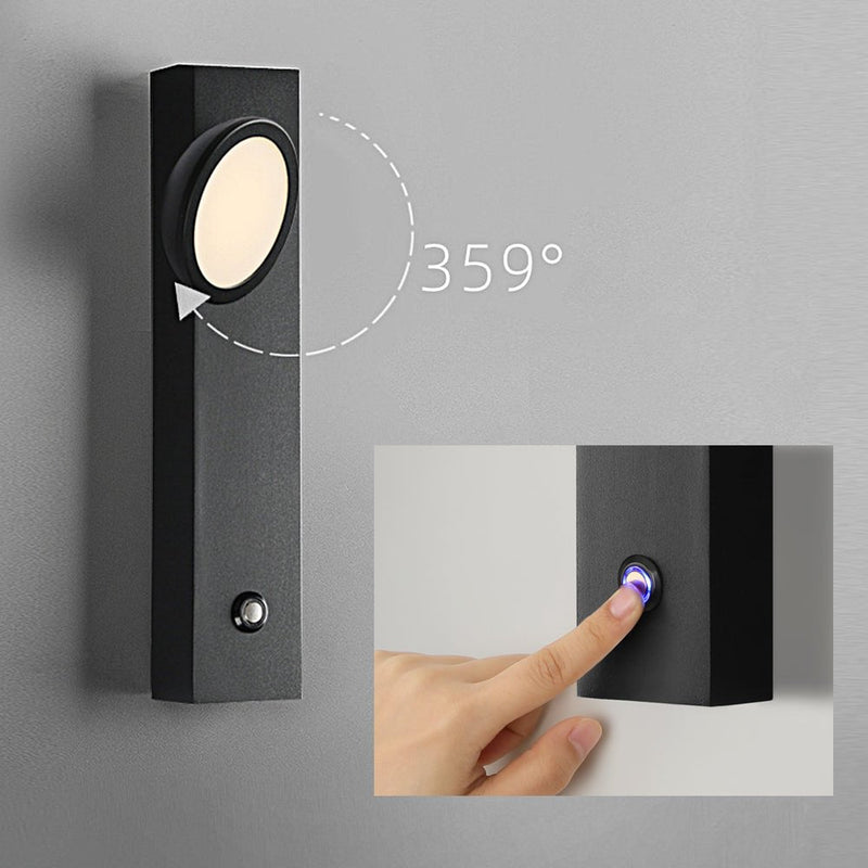 Modern Rotatable Head Spotlight Wall Lamp with Touch Control - Adjustable Lighting for Home Decor