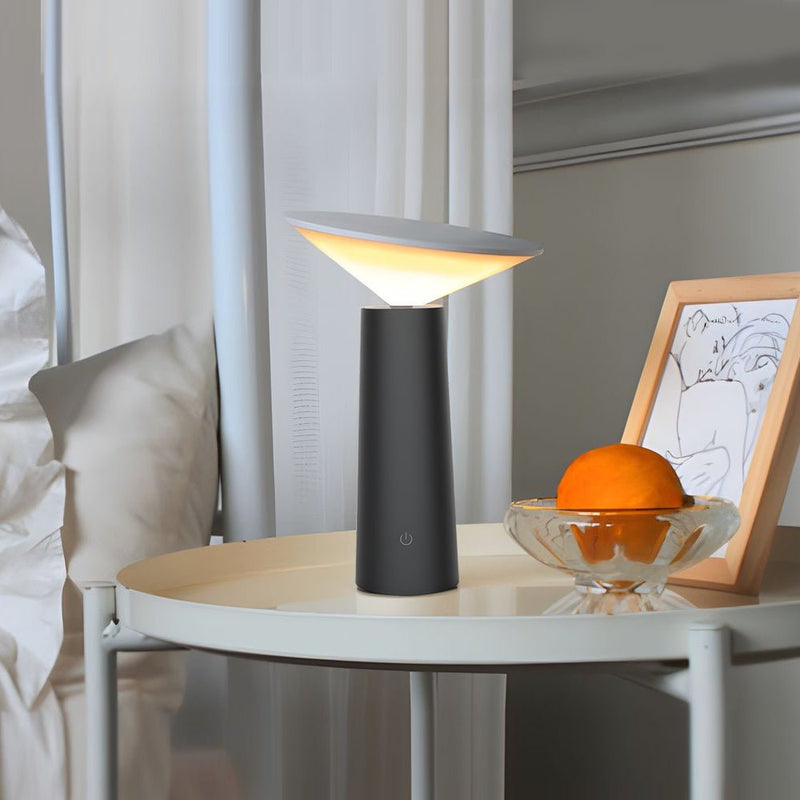 Rotatable LED Torch Downlight Table Lamp - USB Rechargeable, Adjustable Brightness & Modern Design
