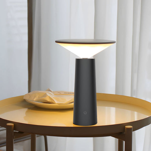 Rotatable LED Torch Downlight Table Lamp - USB Rechargeable, Adjustable Brightness & Modern Design