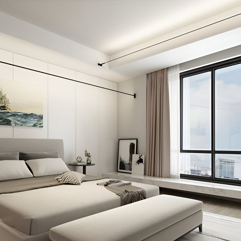 Rotatable Skyline Slim Linear LED Ceiling Light - Modern Steel Design for Elegant Illumination