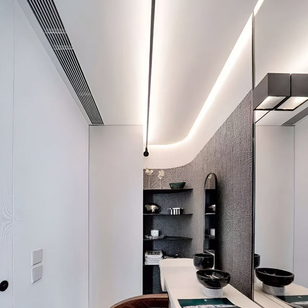 Rotatable Skyline Slim Linear LED Ceiling Light - Modern Steel Design for Elegant Illumination