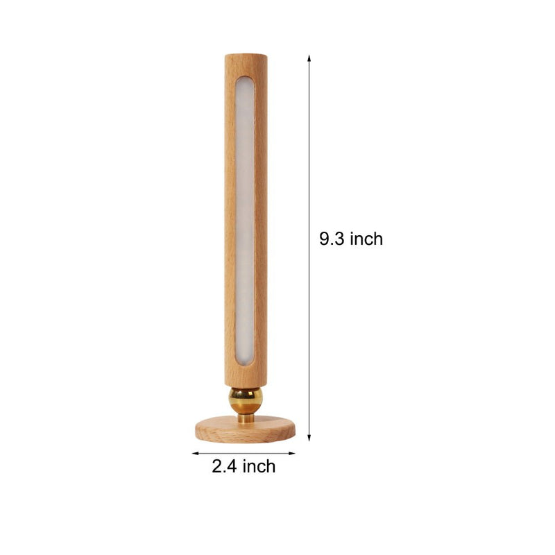 Portable Magnetic USB Touch Night Light - Rotating Wooden Design with LED Illumination