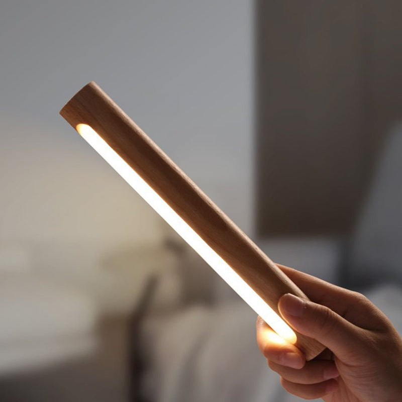 Portable Magnetic USB Touch Night Light - Rotating Wooden Design with LED Illumination