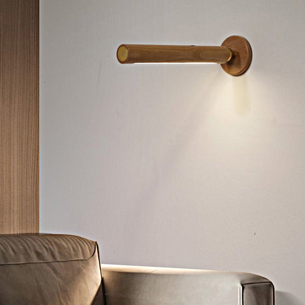 Portable Magnetic USB Touch Night Light - Rotating Wooden Design with LED Illumination