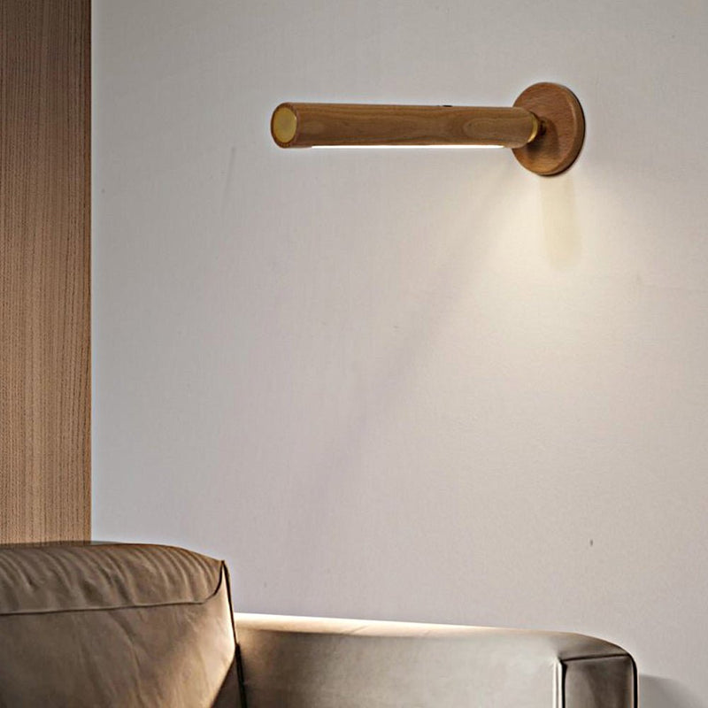 Portable Magnetic USB Touch Night Light - Rotating Wooden Design with LED Illumination