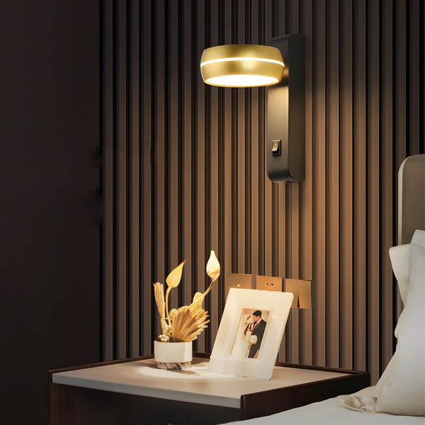 Adjustable Round 6W LED Wall Sconce - Rotatable Bedside Lamp for Modern Home Decor