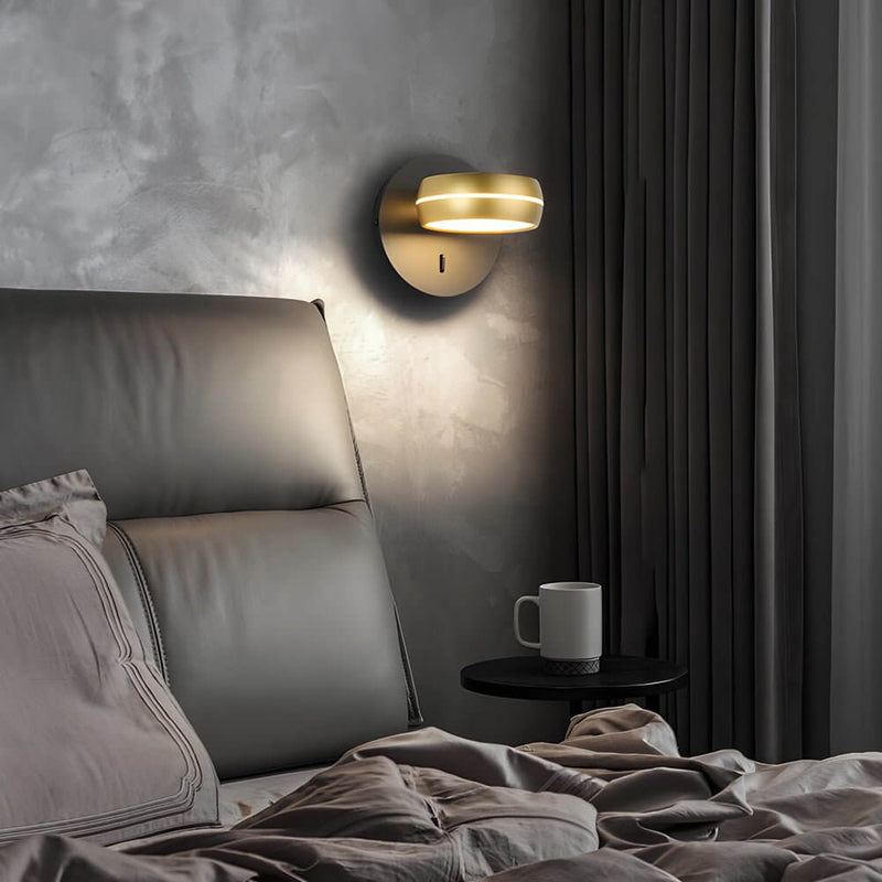 Adjustable Round 6W LED Wall Sconce - Rotatable Bedside Lamp for Modern Home Decor