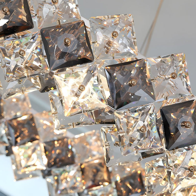 Luxury Modern Round Crystal Chandelier - 3-Step Dimming for Dining Room Elegance