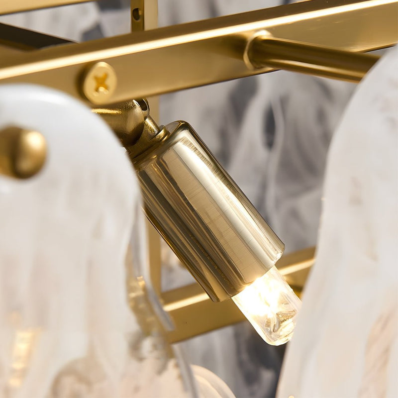 Luxury French Style Round Long Wave Glass Chandelier - 3-Step Dimming, Elegant Cloud Design