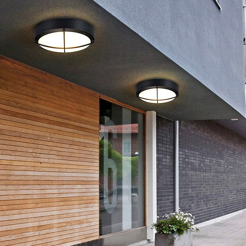 Round Waterproof LED Wall Lamp - Outdoor Ceiling Light for Courtyards & Balconies - Stylish Sconce Lighting