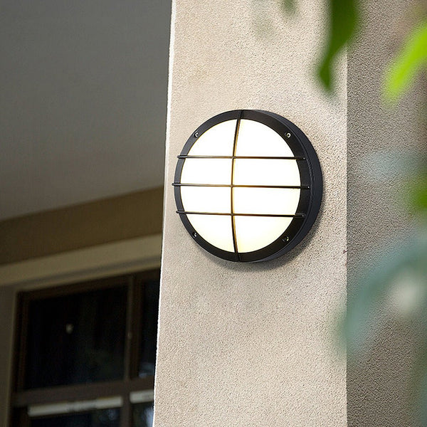 Round Waterproof LED Wall Lamp - Outdoor Ceiling Light for Courtyards & Balconies - Stylish Sconce Lighting