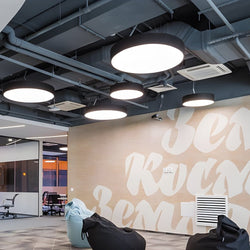 Modern Round Pendant LED Office Lighting - Sleek Suspended Luminaires for Workspace Illumination