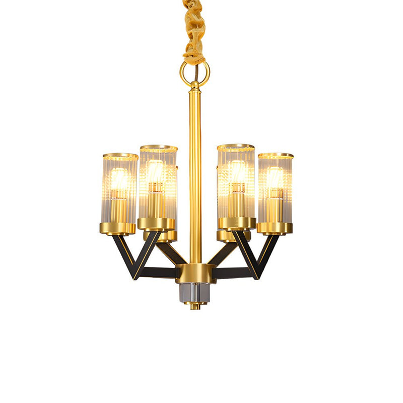 Nordic Modern Round Molecular Glass Chandelier Lamp with Copper Accents - Stylish Lighting for Contemporary Spaces