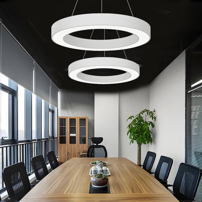 Modern Round LED Pendant Light - Suspended Profile Light for Offices & Gyms | Stylish Hanging Fixture