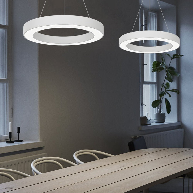 Modern Round LED Pendant Light - Suspended Profile Light for Offices & Gyms | Stylish Hanging Fixture