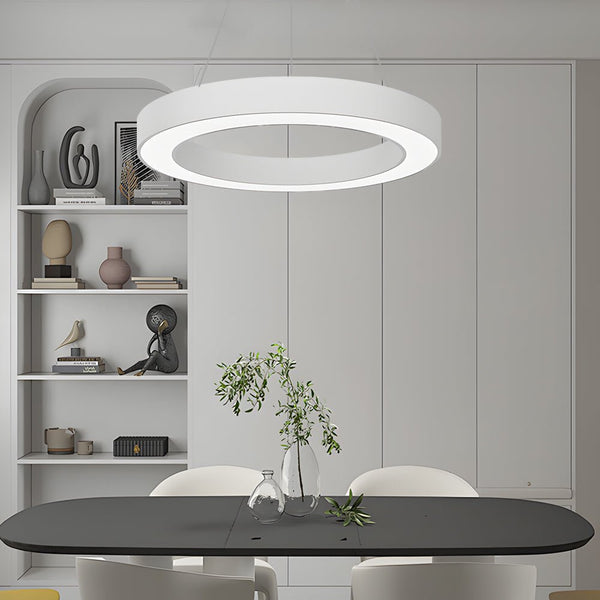 Modern Round LED Pendant Light - Suspended Profile Light for Offices & Gyms | Stylish Hanging Fixture