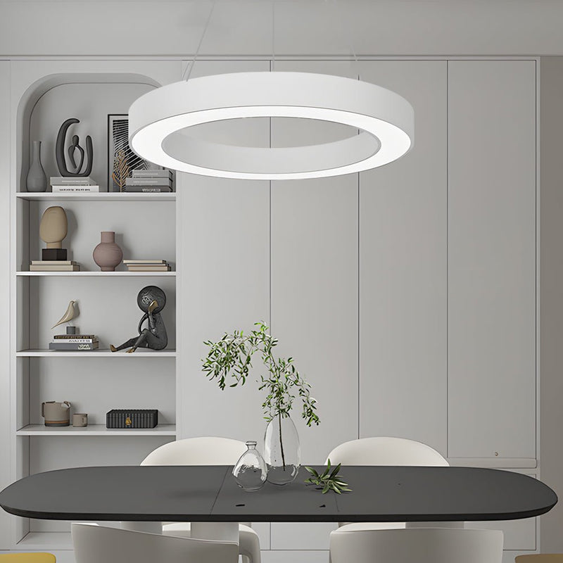 Modern Round LED Pendant Light - Suspended Profile Light for Offices & Gyms | Stylish Hanging Fixture