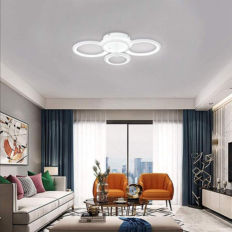 Elegant Semi Flush Mount Ceiling Light - Unique Overlapping Rings Design for Modern Home Decor